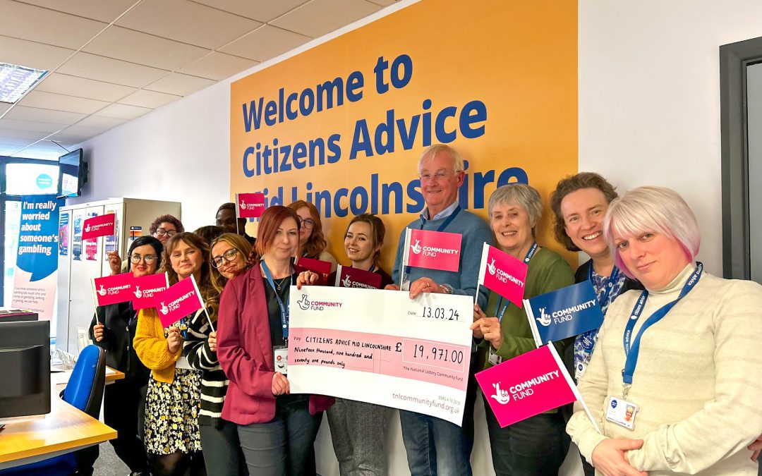 Citizens Advice Mid Lincolnshire National Lottery cheque